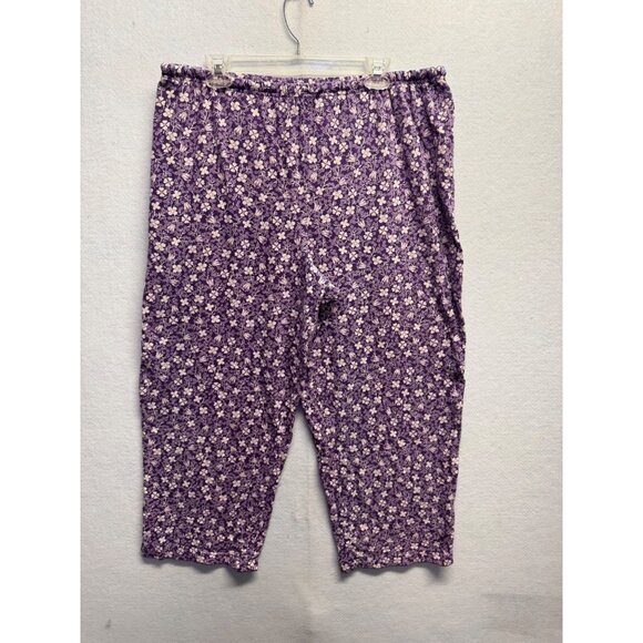 High Sierra Intimates Purple Floral Cotton Pajama Pants XXL - Picture 1 of 8